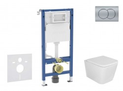 GEBERIT - Duofix Set předstěnové instalace, klozetu Arkas I a sedátka softclose, tlačítko Delta01, matný chrom (SANI11CA1139B)