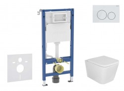 GEBERIT - Duofix Set předstěnové instalace, klozetu Arkas I sedátka softclose, tlačítko Delta20, alpská bílá (SANI11CA3160B)