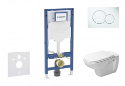 GEBERIT - Duofix Set předstěnové instalace, klozetu D-Code a sedátka softclose, tlačítko Sigma01, alpská bílá (SANI11CP3100)