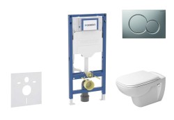 GEBERIT - Duofix Set předstěnové instalace, klozetu D-Code a sedátka softclose, tlačítko Sigma01, matný chrom (SANI11CP2102)