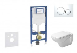 GEBERIT - Duofix Set předstěnové instalace, klozetu D-Code a sedátka softclose, tlačítko Sigma20, bílá/lesklý chrom (SANI11CP3103)