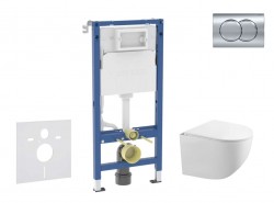 GEBERIT - Duofix Set předstěnové instalace, klozetu Gaia a sedátka softclose, tlačítko Delta01, lesklý chrom (SANI11CA1130B)