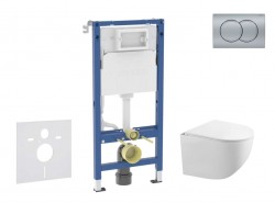 GEBERIT - Duofix Set předstěnové instalace, klozetu Gaia a sedátka softclose, tlačítko Delta01, matný chrom (SANI11CA1131B)
