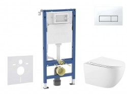 GEBERIT - Duofix Set předstěnové instalace, klozetu Gaia a sedátka softclose, tlačítko Delta50, alpská bílá (SANI11CA3144B)