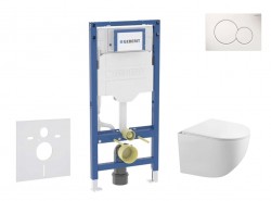 GEBERIT - Duofix Set předstěnové instalace, klozetu Gaia a sedátka softclose, tlačítko Sigma01, alpská bílá (SANI11CA3117B)