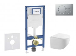 GEBERIT - Duofix Set předstěnové instalace, klozetu Gaia a sedátka softclose, tlačítko Sigma01, lakovaný matný chrom (SANI11CA1129B)