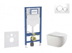 GEBERIT - Duofix Set předstěnové instalace, klozetu Gaia a sedátka softclose, tlačítko Sigma20, bílá/chrom (SANI11CA3122B)