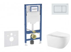 GEBERIT - Duofix Set předstěnové instalace, klozetu Gaia a sedátka softclose, tlačítko Sigma30, bílá/bílá mat (SANI11CA3142B)