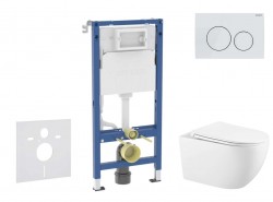 GEBERIT - Duofix Set předstěnové instalace, klozetu Gaia sedátka softclose, tlačítko Delta20, alpská bílá (SANI11CA3145B)