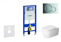 GEBERIT - Duofix Set předstěnové instalace, klozetu ME by Starck a sedátka softclose, tlačítko Sigma01, lesklý chrom (SANI11CP1109)