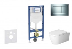 GEBERIT - Duofix Set předstěnové instalace, klozetu ME by Starck a sedátka softclose, tlačítko Sigma30, lesklý chrom/matný chrom (SANI11CP1113)