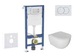 GEBERIT - Duofix Set předstěnové instalace, klozetu Oudee a sedátka softclose, tlačítko Delta01, alpská bílá (SANI11CA3116B)