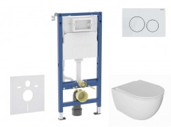 GEBERIT - Duofix Set předstěnové instalace, klozetu Oudee a sedátka softclose, tlačítko Delta20, alpská bílá (SANI11CA3138B)