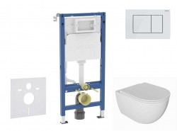 GEBERIT - Duofix Set předstěnové instalace, klozetu Oudee a sedátka softclose, tlačítko Delta30, alpská bílá (SANI11CA3139B)