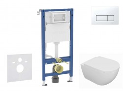 GEBERIT - Duofix Set předstěnové instalace, klozetu Oudee a sedátka softclose, tlačítko Delta50, alpská bílá (SANI11CA3130B)