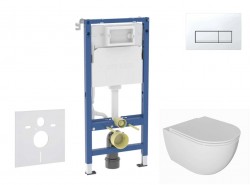 GEBERIT - Duofix Set předstěnové instalace, klozetu Oudee a sedátka softclose, tlačítko Delta50, alpská bílá (SANI11CA3137B)