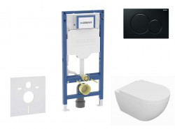 GEBERIT - Duofix Set předstěnové instalace, klozetu Oudee a sedátka softclose, tlačítko Sigma01, černá (SANI11CA5107B)