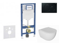 GEBERIT - Duofix Set předstěnové instalace, klozetu Oudee a sedátka softclose, tlačítko Sigma01, černá (SANI11CA5133B)