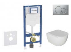 GEBERIT - Duofix Set předstěnové instalace, klozetu Oudee a sedátka softclose, tlačítko Sigma01, lakovaný matný chrom (SANI11CA1123B)