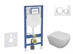 GEBERIT - Duofix Set předstěnové instalace, klozetu Oudee a sedátka softclose, tlačítko Sigma20, bílá/chrom (SANI11CA3103B)