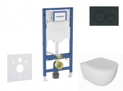 GEBERIT - Duofix Set předstěnové instalace, klozetu Oudee a sedátka softclose, tlačítko Sigma20, černá lesk/černá mat (SANI11CA5131B)