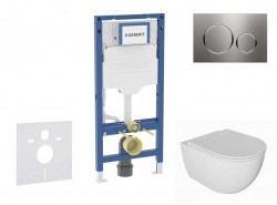 GEBERIT - Duofix Set předstěnové instalace, klozetu Oudee a sedátka softclose, tlačítko Sigma20, nerez (SANI11CA6101B)