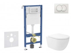 GEBERIT - Duofix Set předstěnové instalace, klozetu Oudee Vortex a sedátka softclose, tlačítko Delta, bílá (SANI11CA3180B)
