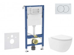 GEBERIT - Duofix Set předstěnové instalace, klozetu Oudee Vortex a sedátka softclose, tlačítko Delta01, alpská bílá (SANI11CA3190B)