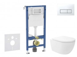GEBERIT - Duofix Set předstěnové instalace, klozetu Oudee Vortex a sedátka softclose, tlačítko Delta50, alpská bílá (SANI11CA3181B)