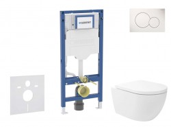 GEBERIT - Duofix Set předstěnové instalace, klozetu Oudee Vortex a sedátka softclose, tlačítko Sigma01, alpská bílá (SANI11CA3173B)