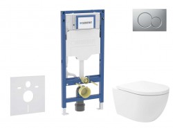 GEBERIT - Duofix Set předstěnové instalace, klozetu Oudee Vortex a sedátka softclose, tlačítko Sigma01, lakovaný matný chrom (SANI11CA1149B)