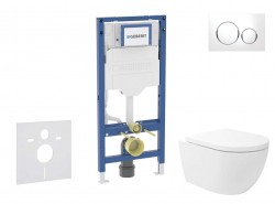 GEBERIT - Duofix Set předstěnové instalace, klozetu Oudee Vortex a sedátka softclose, tlačítko Sigma20, bílá/chrom (SANI11CA3174B)