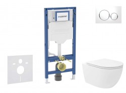 GEBERIT - Duofix Set předstěnové instalace, klozetu Oudee Vortex a sedátka softclose, tlačítko Sigma20, bílá/chrom (SANI11CA3185B)