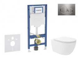 GEBERIT - Duofix Set předstěnové instalace, klozetu Oudee Vortex a sedátka softclose, tlačítko Sigma20, nerez (SANI11CA6108B)