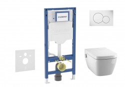 GEBERIT - Duofix Set předstěnové instalace, klozetu TECEone a sedátka softclose, tlačítko Sigma01, alpská bílá (SANI11CT3100)