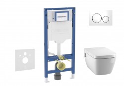 GEBERIT - Duofix Set předstěnové instalace, klozetu TECEone a sedátka softclose, tlačítko Sigma20, bílá/lesklý chrom (SANI11CT3103)