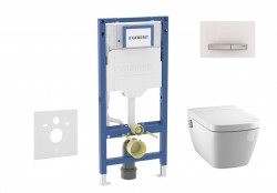 GEBERIT - Duofix Set předstěnové instalace, klozetu TECEone a sedátka softclose, tlačítko Sigma50, alpská bílá (SANI11CT3107)