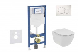 GEBERIT - Duofix Set předstěnové instalace, klozetu Tesi a sedátka softclose, tlačítko Sigma01, alpská bílá (SANI11CD3108)