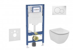 GEBERIT - Duofix Set předstěnové instalace, klozetu Tesi a sedátka softclose, tlačítko Sigma01, alpská bílá (SANI11CD3132)