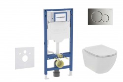 GEBERIT - Duofix Set předstěnové instalace, klozetu Tesi a sedátka softclose, tlačítko Sigma01, lesklý chrom (SANI11CD1109)