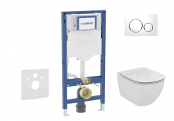 GEBERIT - Duofix Set předstěnové instalace, klozetu Tesi a sedátka softclose, tlačítko Sigma20, bílá/lesklý chrom (SANI11CD3135)