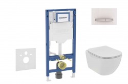 GEBERIT - Duofix Set předstěnové instalace, klozetu Tesi a sedátka softclose, tlačítko Sigma50, alpská bílá (SANI11CD3115)