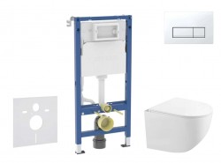 GEBERIT - Duofix Set předstěnové instalace, kompaktního klozetu Gaia a sedátka softclose, tlačítko Delta50, alpská bílá (SANI11CA3151B)