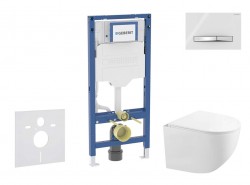 GEBERIT - Duofix Set předstěnové instalace, kompaktního klozetu Gaia a sedátka softclose, tlačítko Sigma50, chrom/alpská bílá (SANI11CA3148B)