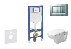GEBERIT - Duofix Set predstenovej inštalácie, klozetu D-Code a dosky softclose, tlačidlo Sigma20, matný chróm/chróm (SANI11CP2106)