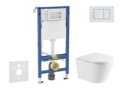 GEBERIT - Duofix Set predstenovej inštalácie, klozetu Nefia a dosky softclose, tlačidlo Delta20, alpská biela (SANI11CA31116)