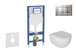 GEBERIT - Duofix Set predstenovej inštalácie, klozetu Oudee a dosky softclose, tlačidlo Sigma20, lakovaný chróm mat/chróm (SANI11CA1122B)