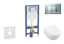 GEBERIT - Duofix Set predstenovej inštalácie, klozetu Subway 2.0 a dosky softclose, tlačidlo Sigma20, matný chróm/chróm (SANI11CK2114)