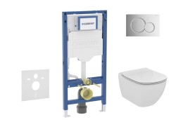 GEBERIT - Duofix Set predstenovej inštalácie, klozetu Tesi a dosky softclose, tlačidlo Sigma01, lesklý chróm (SANI11CD1133)