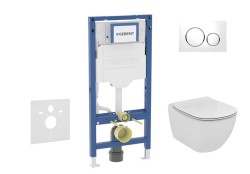 GEBERIT - Duofix Set predstenovej inštalácie, klozetu Tesi a dosky softclose, tlačidlo Sigma20, biela/lesklý chróm (SANI11CD3135)